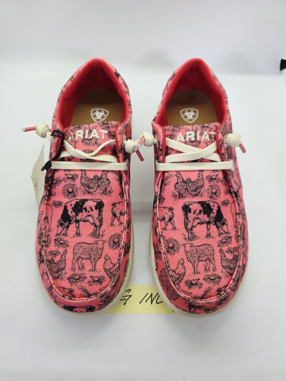 NWT Ariat Hilo Coral Livestock Women's sz 6.5 Pink Animal Print Slip-On Loafer - Picture 2 of 12